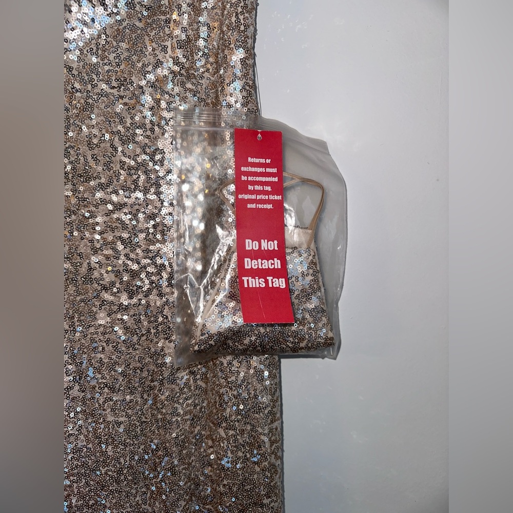 NWT! B. Smart Gold Sequin long formal dress size 7/8 - Picture 9 of 10